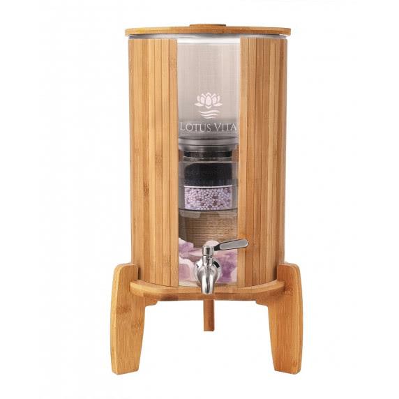 Water Dispenser made of glass and bamboo (Lotus Vita)