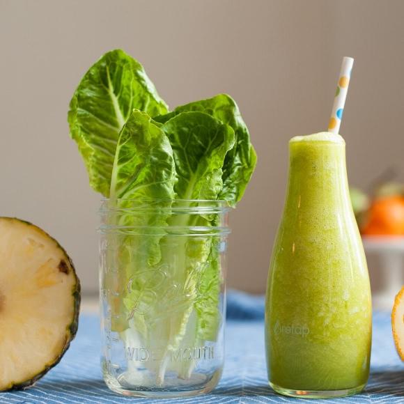 Green smoothies recipe for beginners with orange and pineapple