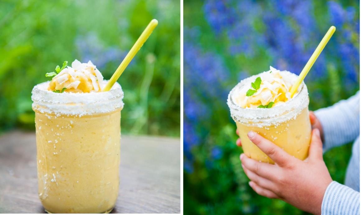 Tropical nicecream delight with mango, lime and ginger