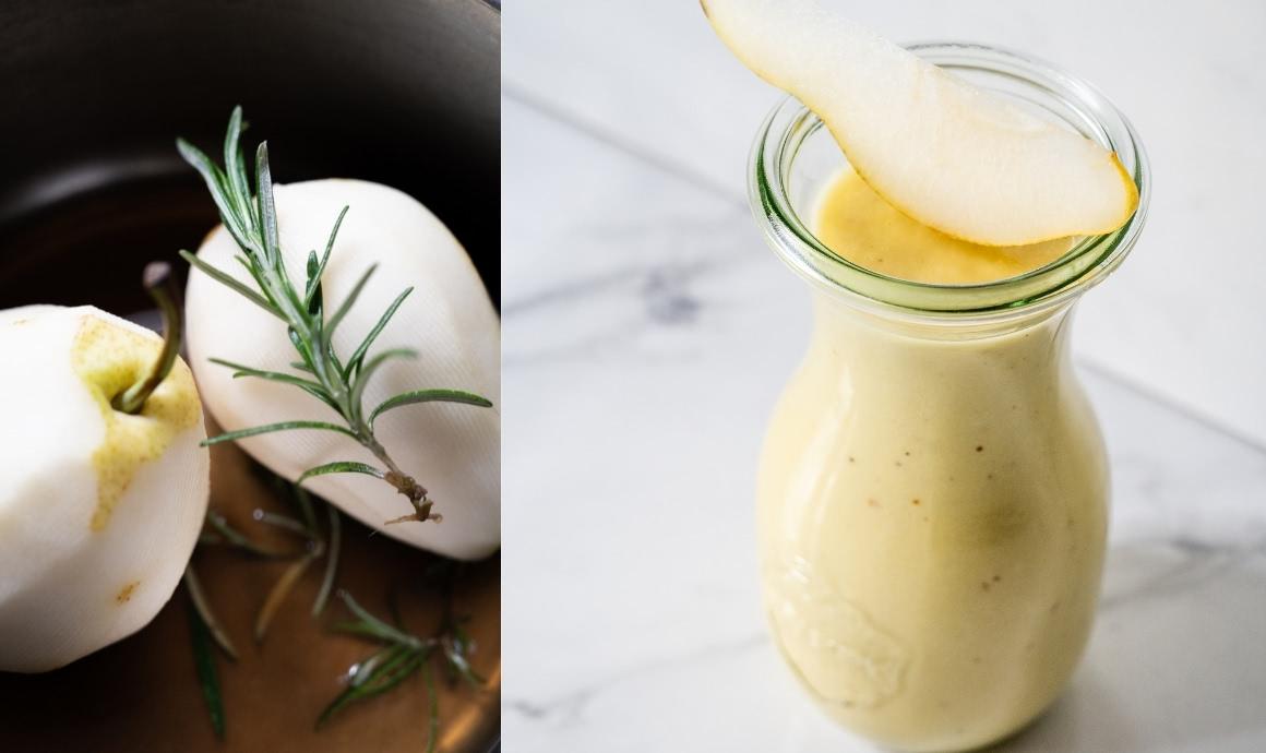 Salad dressing with pear and rosemary