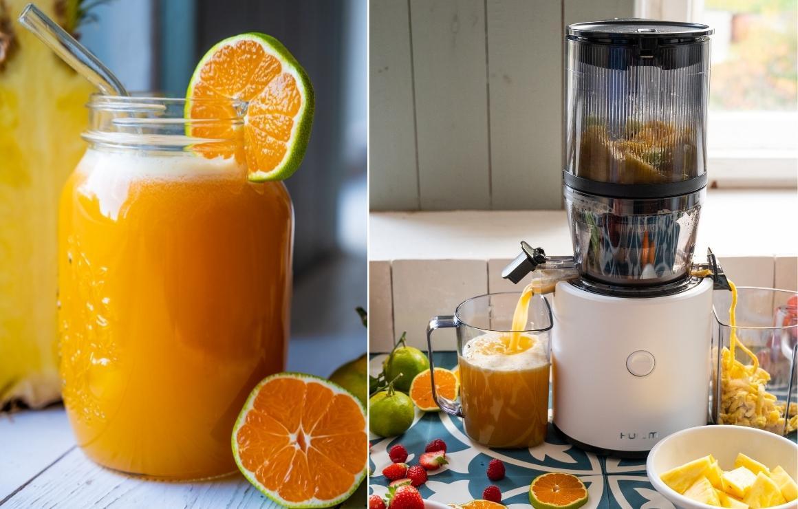 Juice pineapple and citrus fruits with the Hurom H-320N