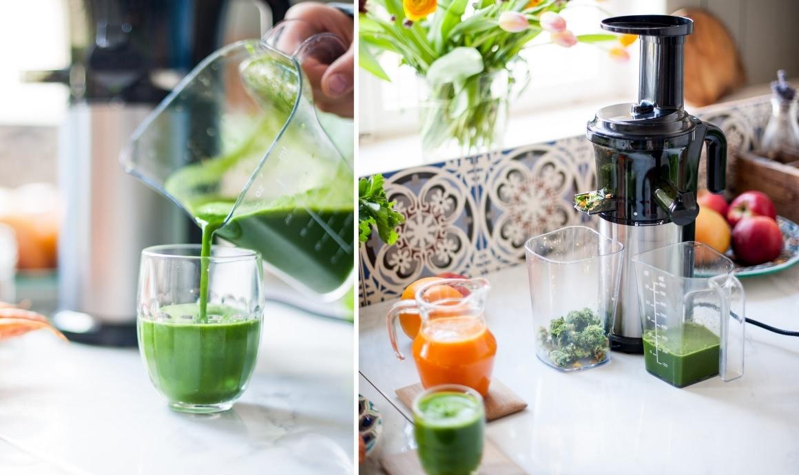 Make vegetable juices with the Tribest Shine compact juicer