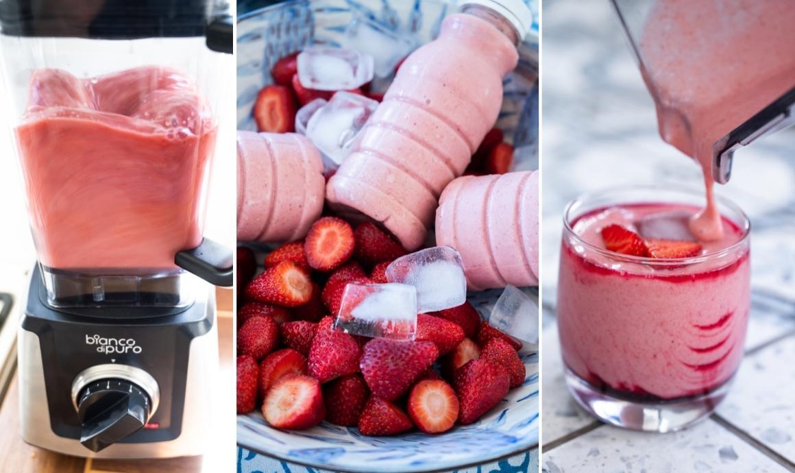 Make fruit smoothies with banana and strawberry with the Primo S