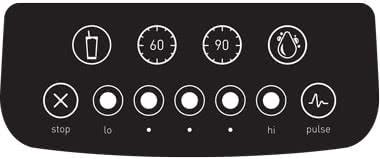Clearly structured control panel of the Blendtec Classic 575