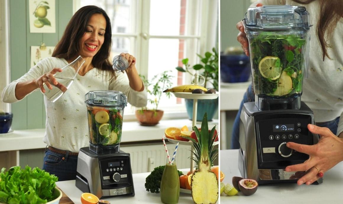 Vitamix A3500i with green smoothie